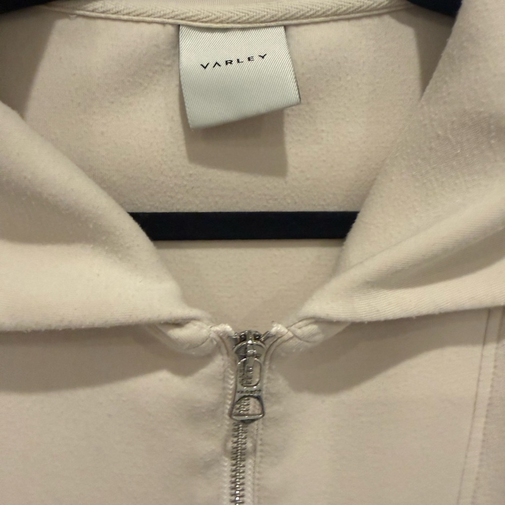 Varley Cream Sleeveless Half-Zip Hoodie - Picture 2 of 3